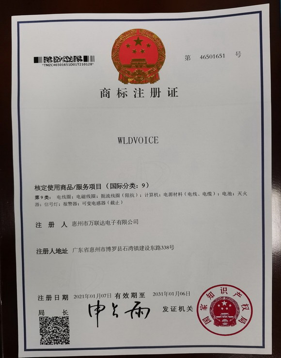 rademark Registration Certificate Class 9